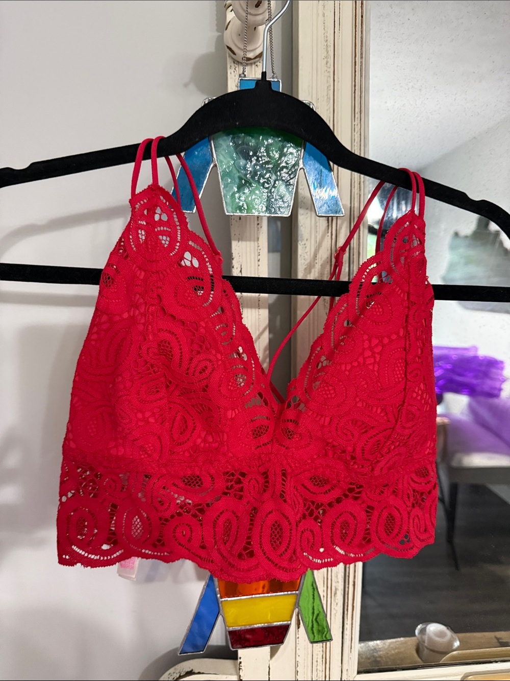 PINK Victoria's Secret Red Lace Bralette